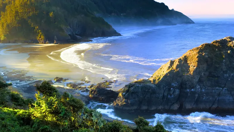 Ariel view of Oregon Coast shoreline